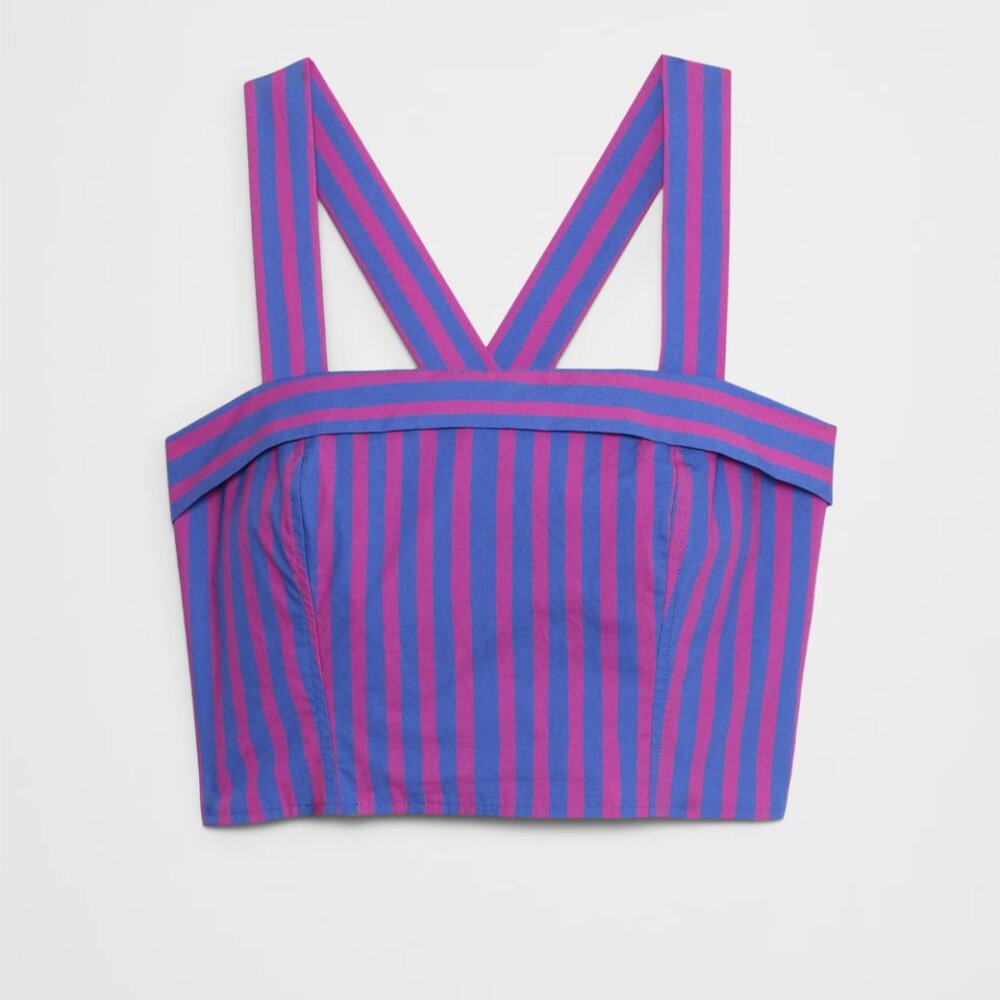 Cross-Back Cropped Top - Picture 2 of 4